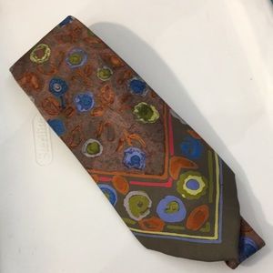 Leonard of Paris Fall Color Abstract Silk Tie